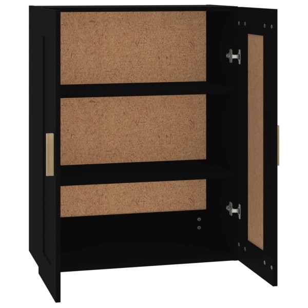 Armario de pared madera contrachapada negro 69,5x32,5x90 cm Armario de pared madera contrachapada negro 69,5x32,5x90 cm