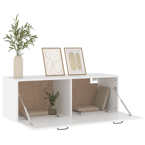 Armario de pared madera contrachapada blanco 100x36,5x35 cm Armario de pared madera contrachapada blanco 100x36,5x35 cm