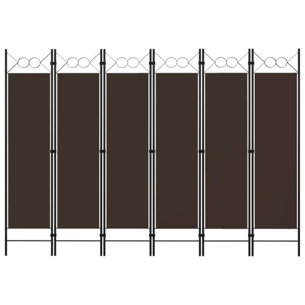 Biombo divisor de 6 paneles marrón 240x180 cm Biombo divisor de 6 paneles marrón 240x180 cm