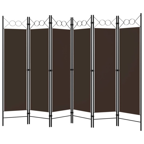 Biombo divisor de 6 paneles marrón 240x180 cm Biombo divisor de 6 paneles marrón 240x180 cm