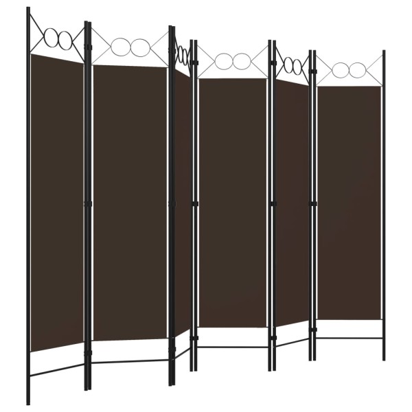 Biombo divisor de 6 paneles marrón 240x180 cm Biombo divisor de 6 paneles marrón 240x180 cm