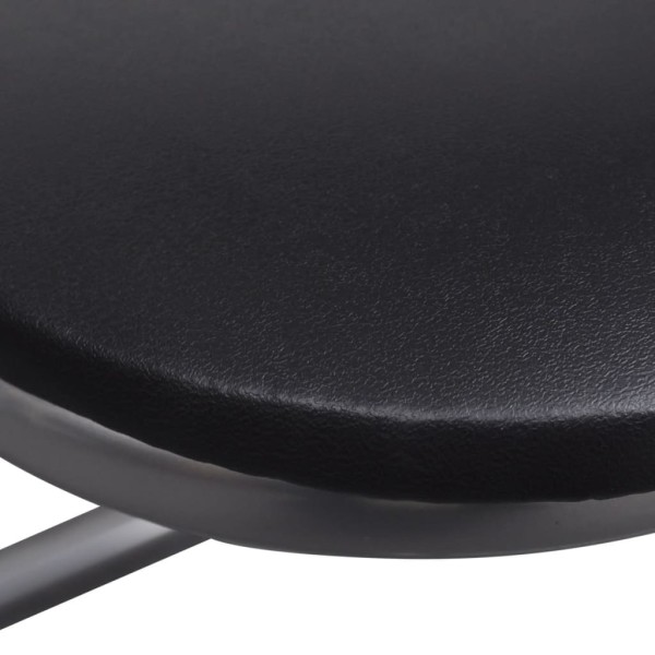 Sillas de comedor plegables 2 uds cuero sintético y acero negro Sillas de comedor plegables 2 uds cuero sintético y acero negro