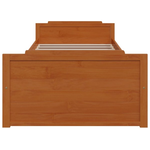 Estructura cama cajones madera maciza de pino marrón 90x200 cm Estructura cama cajones madera maciza de pino marrón 90x200 cm