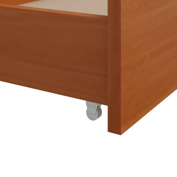 Estructura cama cajones madera maciza de pino marrón 90x200 cm Estructura cama cajones madera maciza de pino marrón 90x200 cm