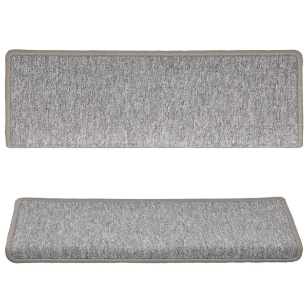 Alfombras de peldaños de escalera 15 uds gris claro 65x21x4 cm Alfombras de peldaños de escalera 15 uds gris claro 65x21x4 cm
