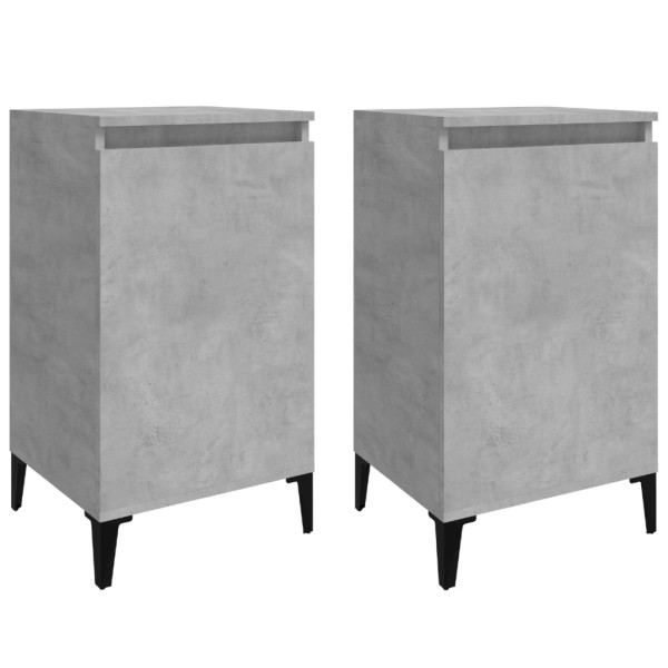 Mesitas de noche 2 uds madera gris hormigón 40x35x70 cm