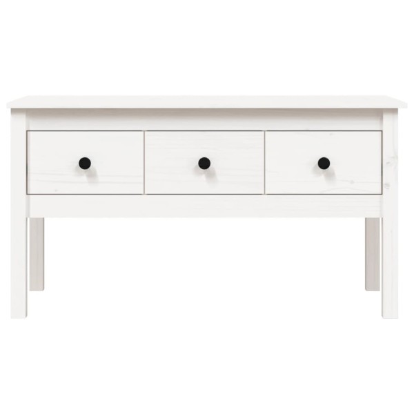 Mesa de centro de madera maciza de pino blanca 102x49x55 cm Mesa de centro de madera maciza de pino blanca 102x49x55 cm