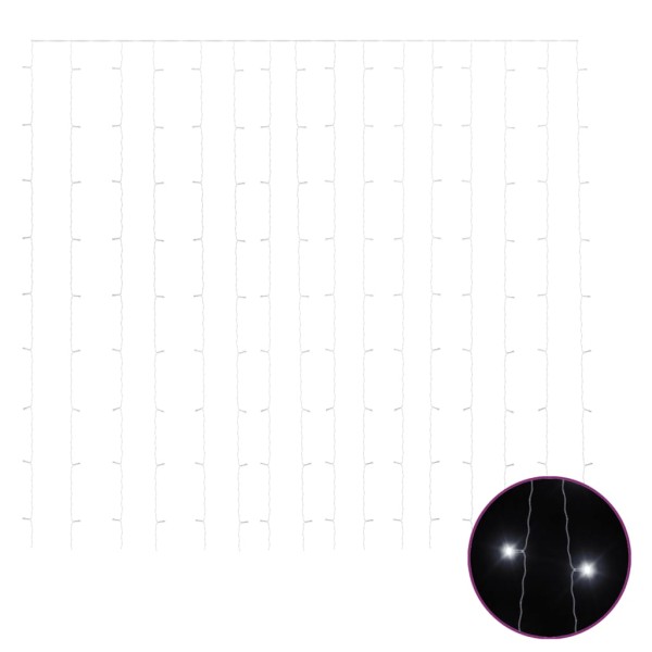 Cortina de luces LED 300 LED blanco frío 8 funciones 3x3 m Cortina de luces LED 300 LED blanco frío 8 funciones 3x3 m