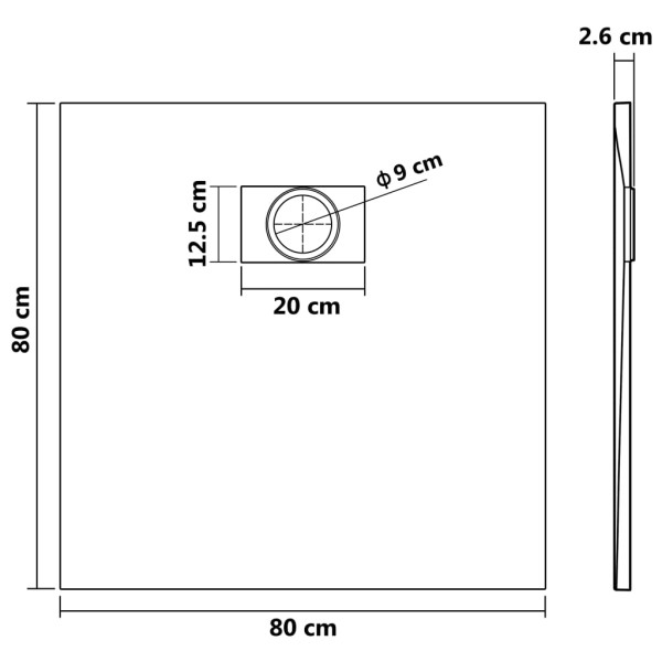 Plato de ducha SMC blanco 80x80 cm Plato de ducha SMC blanco 80x80 cm
