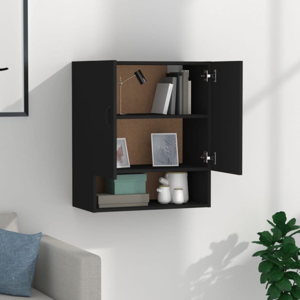 Armario de pared madera contrachapada negro 60x31x70 cm Armario de pared madera contrachapada negro 60x31x70 cm