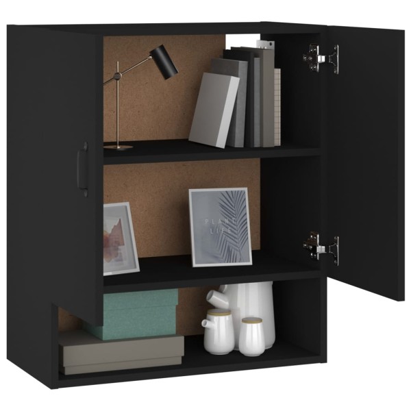 Armario de pared madera contrachapada negro 60x31x70 cm Armario de pared madera contrachapada negro 60x31x70 cm