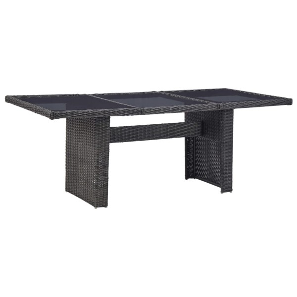 Mesa comedor jardín vidrio ratán sintético negro 200x100x74 cm Mesa comedor jardín vidrio ratán sintético negro 200x100x74 cm