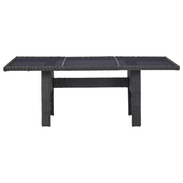 Mesa comedor jardín vidrio ratán sintético negro 200x100x74 cm Mesa comedor jardín vidrio ratán sintético negro 200x100x74 cm