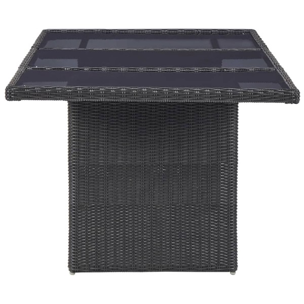 Mesa comedor jardín vidrio ratán sintético negro 200x100x74 cm Mesa comedor jardín vidrio ratán sintético negro 200x100x74 cm