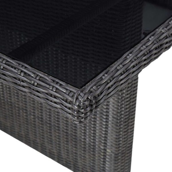 Mesa comedor jardín vidrio ratán sintético negro 200x100x74 cm Mesa comedor jardín vidrio ratán sintético negro 200x100x74 cm