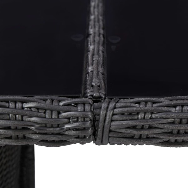 Mesa comedor jardín vidrio ratán sintético negro 200x100x74 cm Mesa comedor jardín vidrio ratán sintético negro 200x100x74 cm