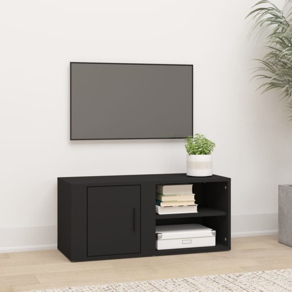 Mueble para TV madera contrachapada negro 80x31,5x36 cm Mueble para TV madera contrachapada negro 80x31,5x36 cm