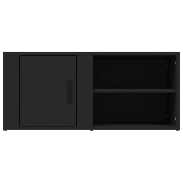 Mueble para TV madera contrachapada negro 80x31,5x36 cm Mueble para TV madera contrachapada negro 80x31,5x36 cm