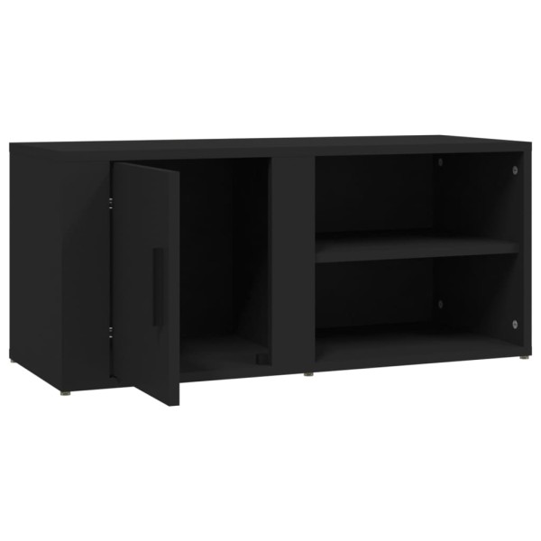 Mueble para TV madera contrachapada negro 80x31,5x36 cm Mueble para TV madera contrachapada negro 80x31,5x36 cm