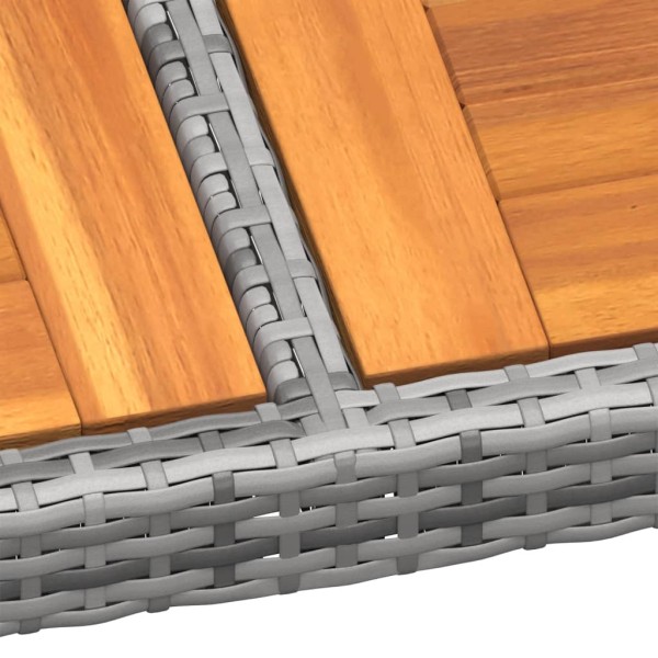 Mesa de jardín madera acacia ratán sintético gris 200x150x75 cm Mesa de jardín madera acacia ratán sintético gris 200x150x75 cm
