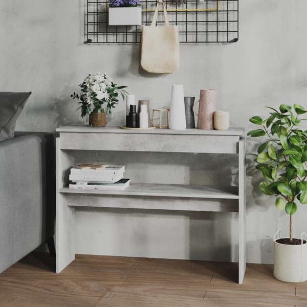 Mesa consola madera contrachapada gris hormigón 102x30x80 cm Mesa consola madera contrachapada gris hormigón 102x30x80 cm