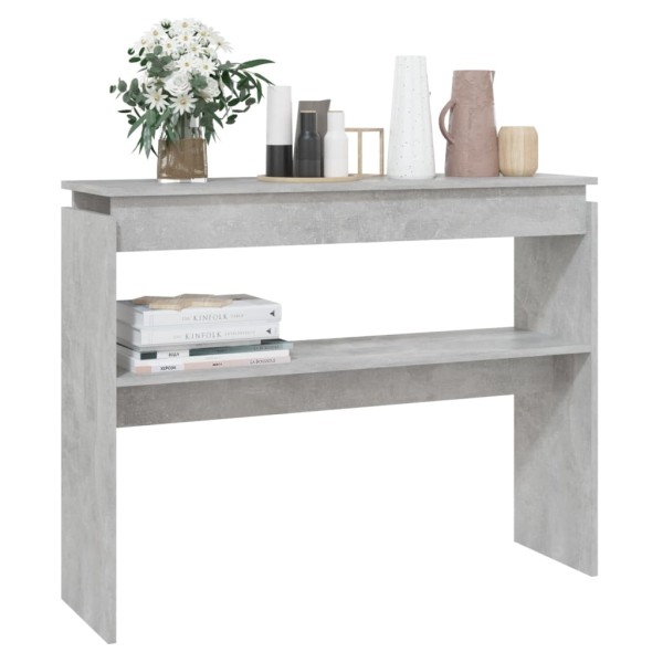 Mesa consola madera contrachapada gris hormigón 102x30x80 cm Mesa consola madera contrachapada gris hormigón 102x30x80 cm