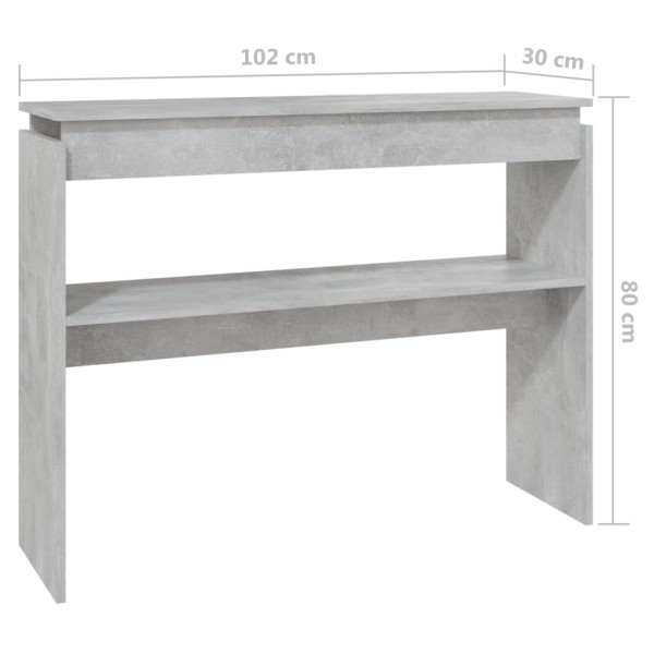 Mesa consola madera contrachapada gris hormigón 102x30x80 cm Mesa consola madera contrachapada gris hormigón 102x30x80 cm