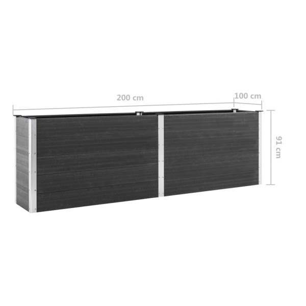 Arriate elevado de WPC gris 200x100x91 cm Arriate elevado de WPC gris 200x100x91 cm