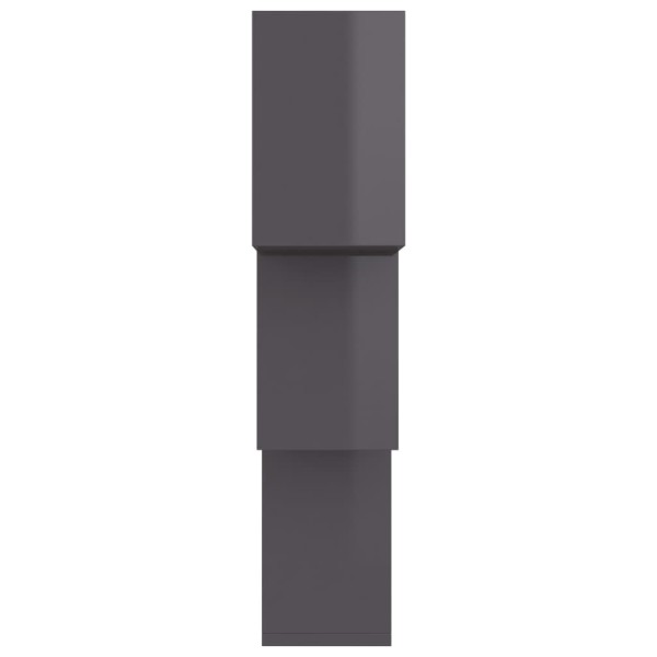 Estante pared de cubo contrachapada negro brillo 68x15x68 cm