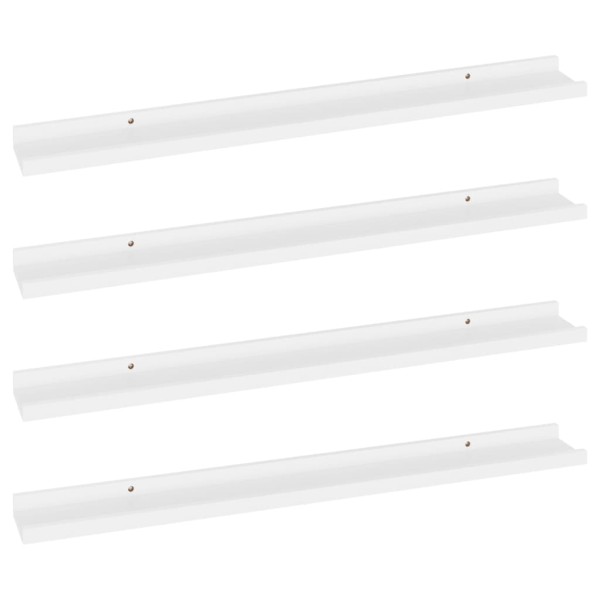 Estantes de pared 4 unidades blanco 80x9x3 cm Estantes de pared 4 unidades blanco 80x9x3 cm