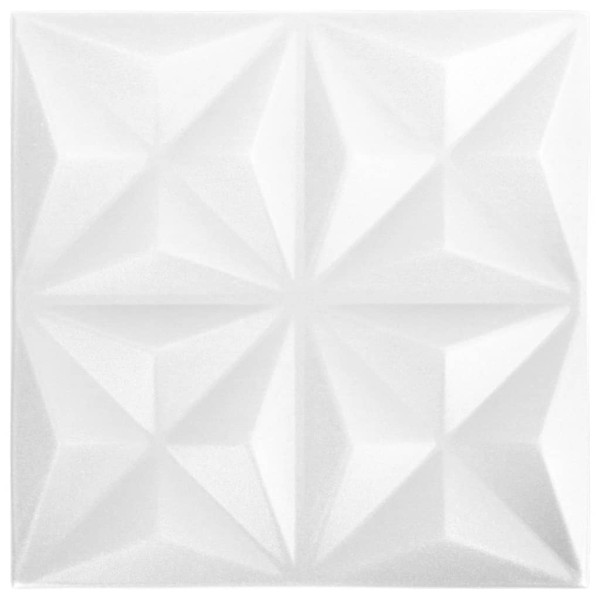 Paneles de pared 3D 48 unidades 50x50 cm blanco origami 12 m² Paneles de pared 3D 48 unidades 50x50 cm blanco origami 12 m²