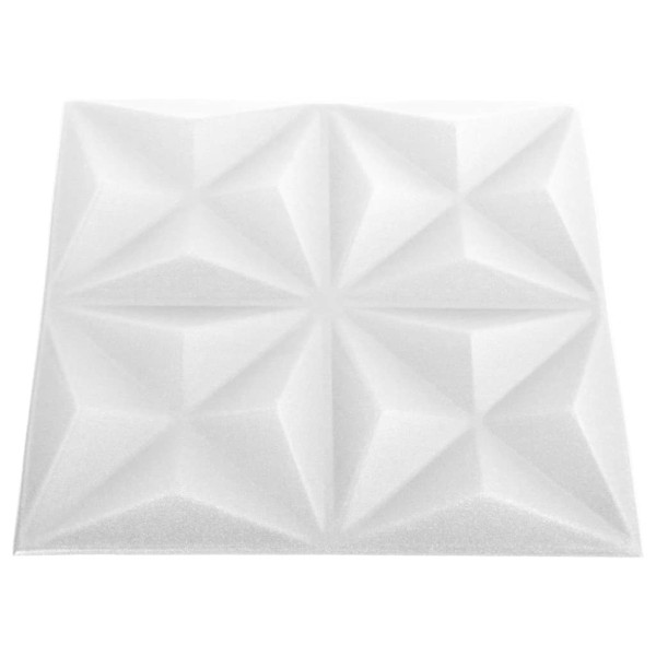 Paneles de pared 3D 48 unidades 50x50 cm blanco origami 12 m² Paneles de pared 3D 48 unidades 50x50 cm blanco origami 12 m²
