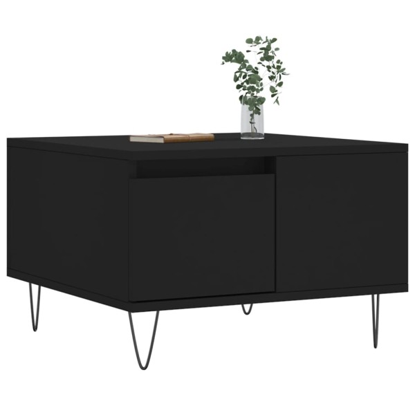 Mesa de centro madera contrachapada negro 55x55x36,5 cm Mesa de centro madera contrachapada negro 55x55x36,5 cm