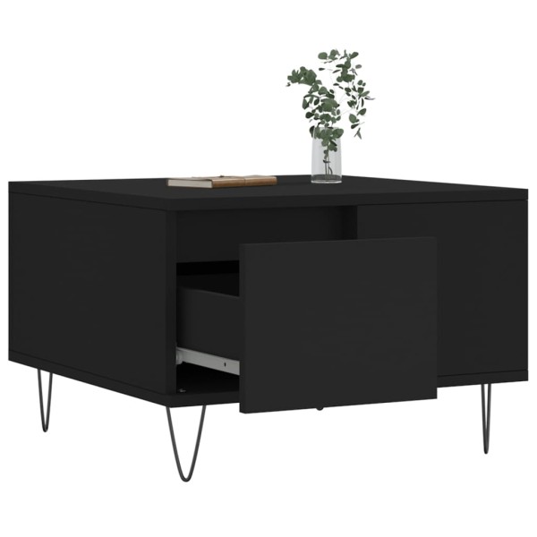 Mesa de centro madera contrachapada negro 55x55x36,5 cm Mesa de centro madera contrachapada negro 55x55x36,5 cm