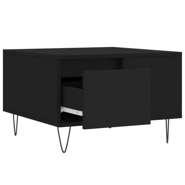 Mesa de centro madera contrachapada negro 55x55x36,5 cm Mesa de centro madera contrachapada negro 55x55x36,5 cm