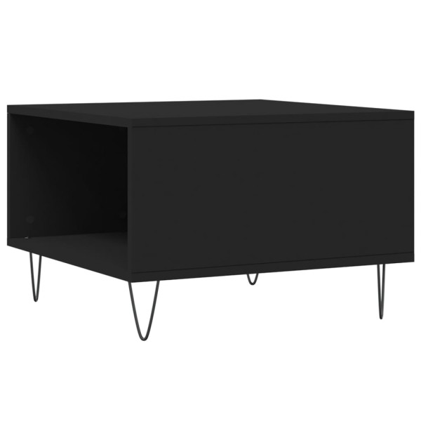 Mesa de centro madera contrachapada negro 55x55x36,5 cm Mesa de centro madera contrachapada negro 55x55x36,5 cm