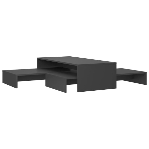 Mesa de centro apilable contrachapada gris 100x100x26,5 cm Mesa de centro apilable contrachapada gris 100x100x26,5 cm