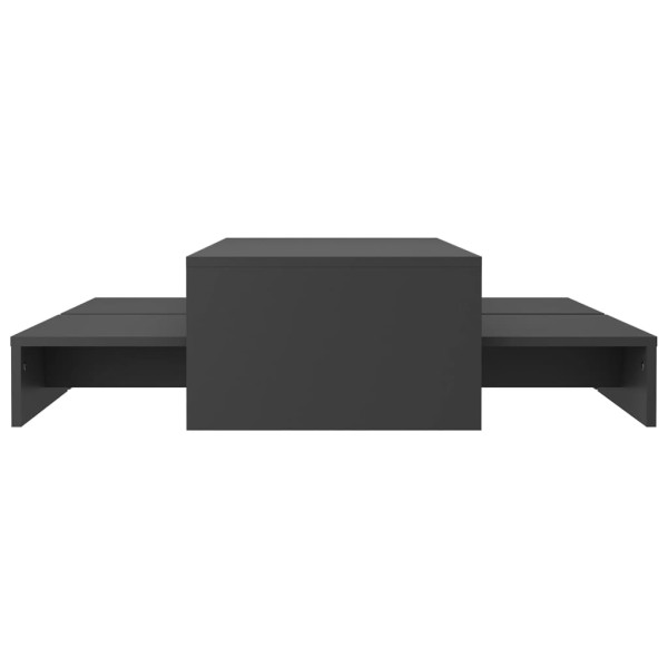 Mesa de centro apilable contrachapada gris 100x100x26,5 cm Mesa de centro apilable contrachapada gris 100x100x26,5 cm