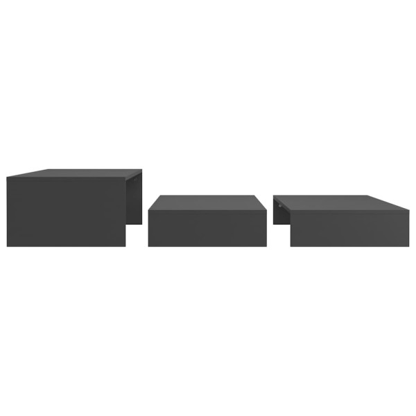 Mesa de centro apilable contrachapada gris 100x100x26,5 cm Mesa de centro apilable contrachapada gris 100x100x26,5 cm
