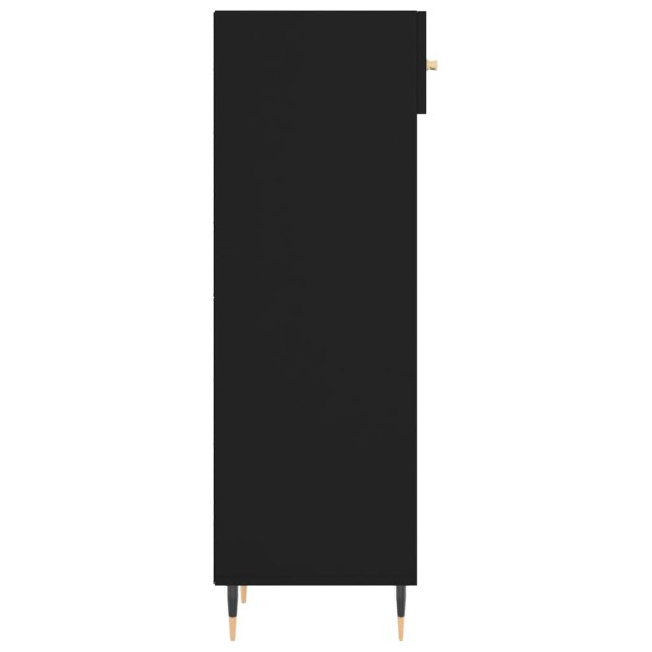 Zapatero madera de ingeniería negro 30x35x105 cm Zapatero madera de ingeniería negro 30x35x105 cm