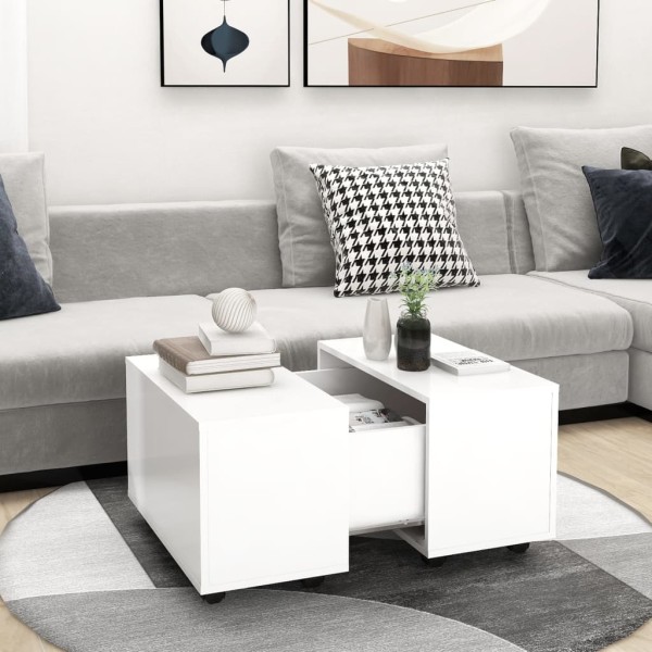 Mesa de centro madera contrachapada blanco 60x60x38 cm Mesa de centro madera contrachapada blanco 60x60x38 cm