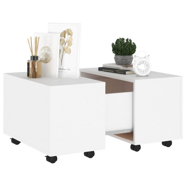 Mesa de centro madera contrachapada blanco 60x60x38 cm Mesa de centro madera contrachapada blanco 60x60x38 cm