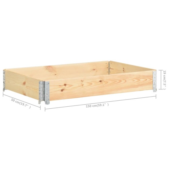 Collar de caja de pallet madera maciza de pino 50x150 cm Collar de caja de pallet madera maciza de pino 50x150 cm