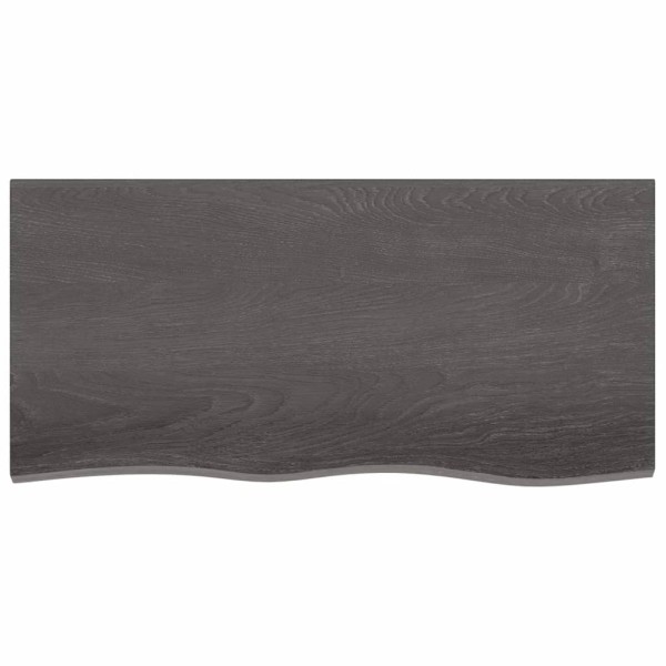Estante pared madera roble tratada marrón oscuro 100x50x(2-6)cm Estante pared madera roble tratada marrón oscuro 100x50x(2-6)cm