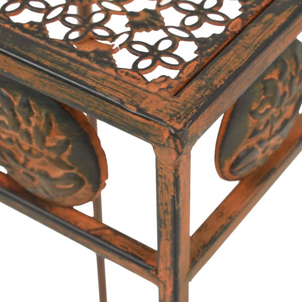 Juego de soportes de planta 3 pzas estilo vintage metal oxidado Juego de soportes de planta 3 pzas estilo vintage metal oxidado