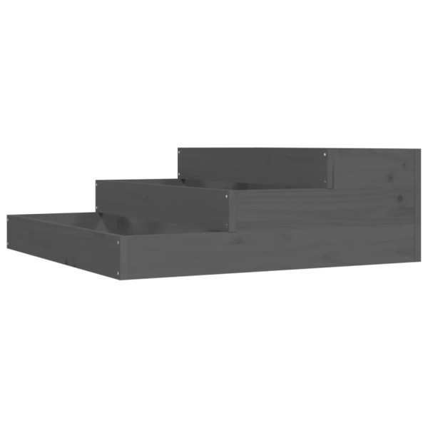 Jardinera de madera maciza de pino gris 78x78x27 cm Jardinera de madera maciza de pino gris 78x78x27 cm