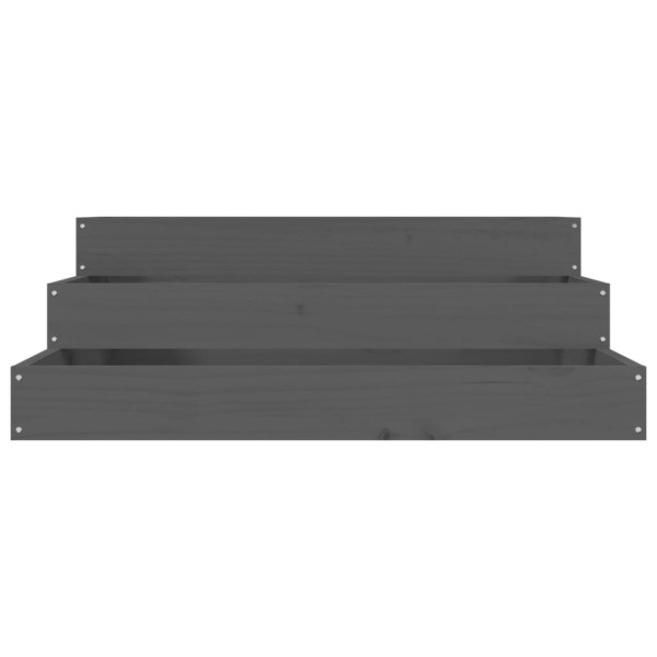 Jardinera de madera maciza de pino gris 78x78x27 cm Jardinera de madera maciza de pino gris 78x78x27 cm