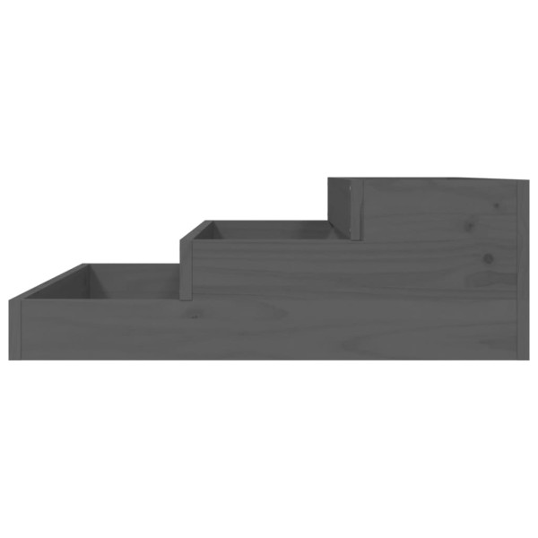 Jardinera de madera maciza de pino gris 78x78x27 cm Jardinera de madera maciza de pino gris 78x78x27 cm