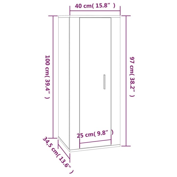 Mueble para TV de pared gris Sonoma 40x34,5x100 cm Mueble para TV de pared gris Sonoma 40x34,5x100 cm