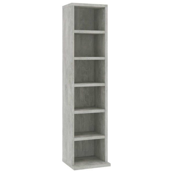 Estantería de CDs madera contrachapada gris hormigón 21x20x88cm Estantería de CDs madera contrachapada gris hormigón 21x20x88cm